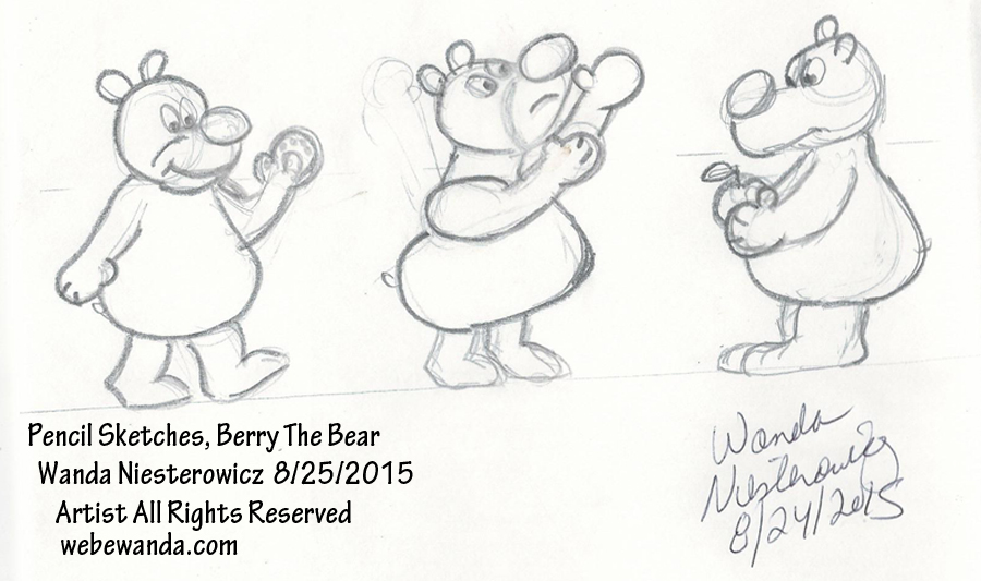 Berry the Bear Pencil Drawings  by Web E Wanda