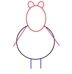 how to draw a cartoon bear step two