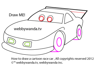 webbywanda.com how to draw a cartoon race car