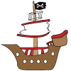 How to draw a cartoon Pirate ship easy step by step instructions for kids