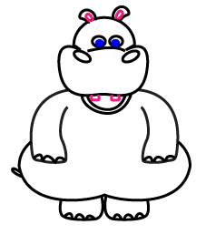 How to draw a cartoon Hippo step 5