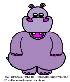 How to draw a Cartoon Hippo step 7