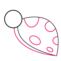 How to draw a Cartoon Ladybug step 2