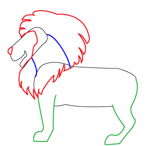 How to draw a cartoon Lion step 3