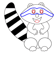 How to draw a cartoon Racoon step 4