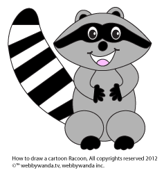 Free How to draw a cartoon Racoon art lesson easy step by step instructions for kids and adults