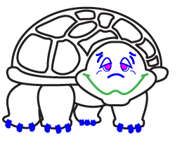 How to draw a cartoon Turtle step 5