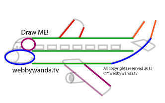 Webbywanda.tv how to draw a cartoon airplane step two