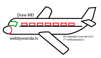 WebbyWanda.com how to draw a cartoon airplane step four